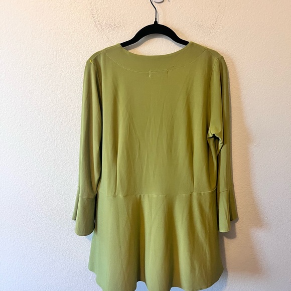 Sun Kim Womens S Flowy Roseanne Tunic Green Chartruse Blouse Spring - Picture 4 of 5